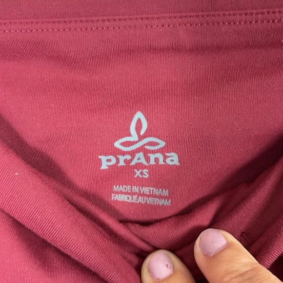 Prana Pillar Leggings Pants Solid Print Yoga Athleisure Compression burgundy xs - Picture 2 of 7